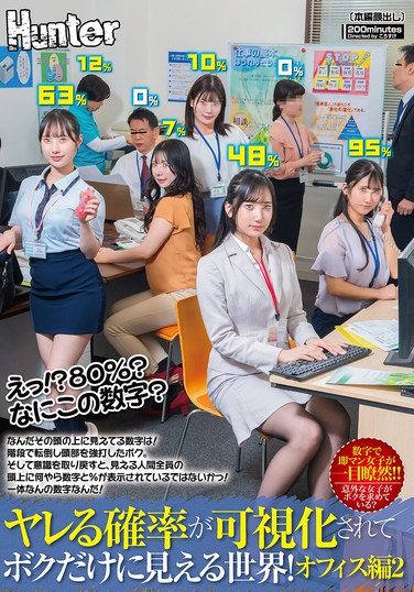[HUNTC-469] えっ！？80％？なにこの数字？ヤレる確率が可視化されてボクだけに見える世界！オフィス編2 なんだその頭の上に見えてる数字は！